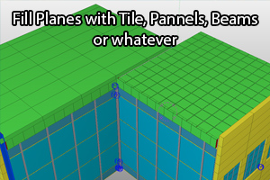 tekla 2d array component, automatic fill areas with tile, panel, beams or whatever