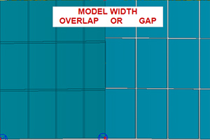 Tekla 2d array: model with gap or overlap