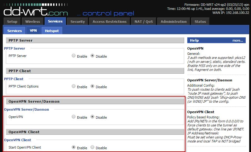 настройка OpenVPN на роутере с помощью прошивки DD-WRT