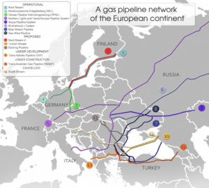схема трубопроводов нефть и газ из россии рф в европу